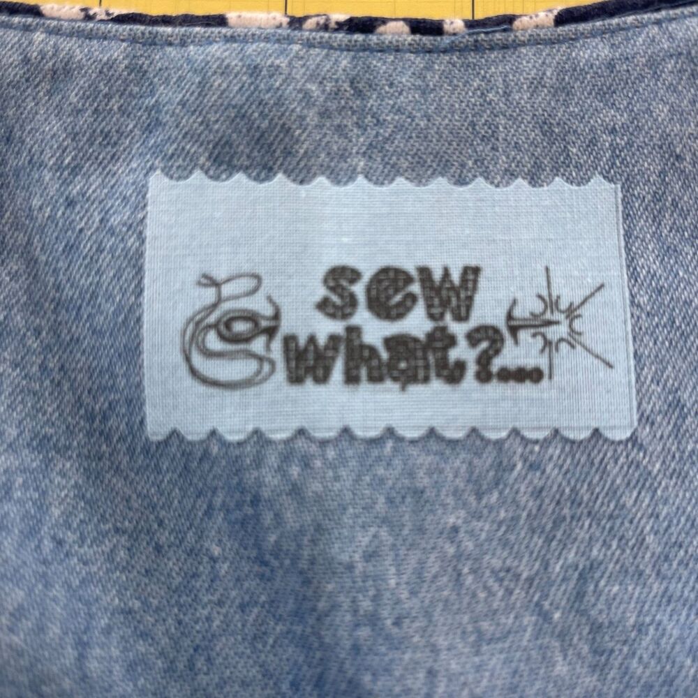 Handmade Hippy Boho Blue Denim & Jersey Tunic, all pre-loved fabrics, size L. - Picture 2 of 7